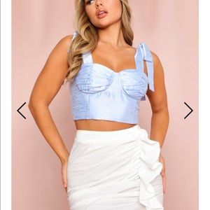 Satin Corset Top (Blue)